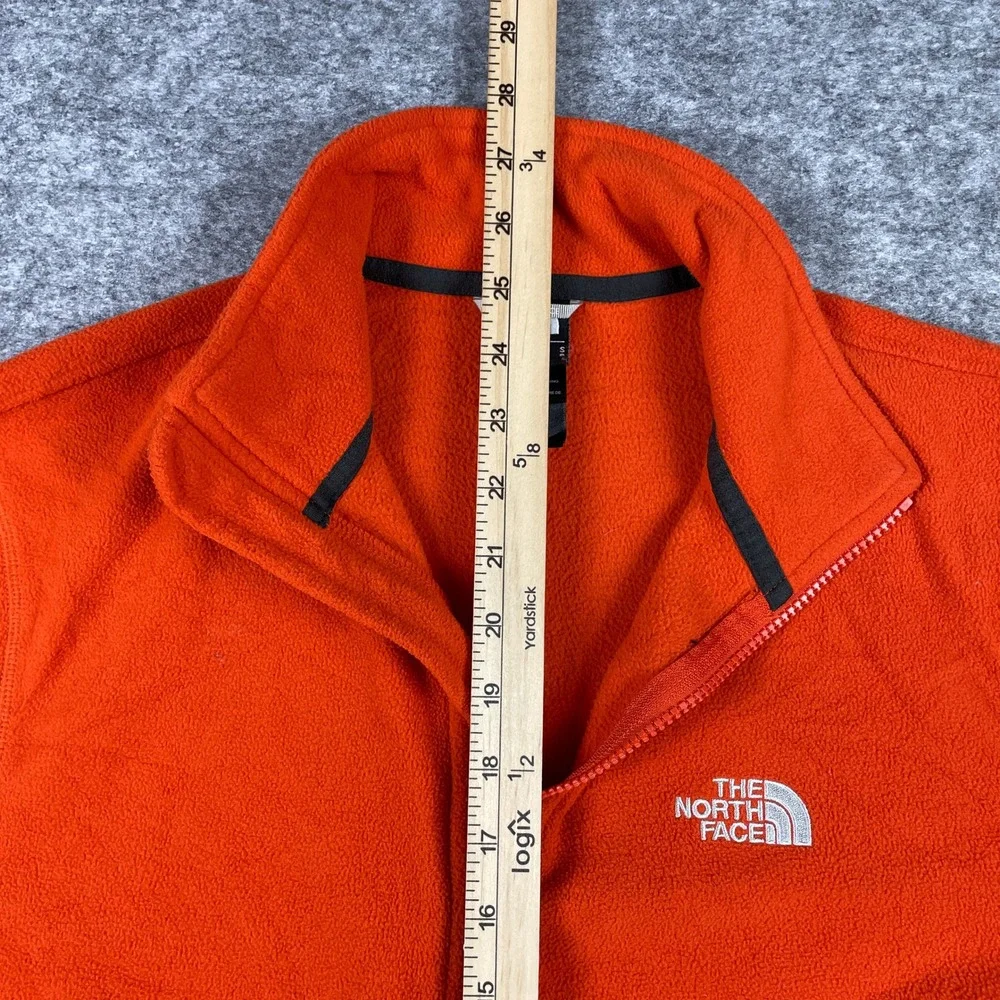 The North Face Fleece Jacket Mens S Orange Full Zip Lightweight Mock Neck